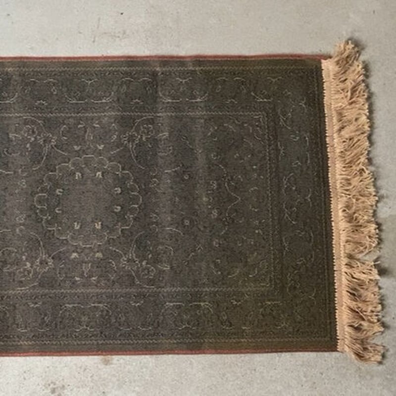 ヴィンテージ ラグマット 幅約94cm 薄手 小さめ 織絨毯 玄関マット
