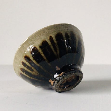 益子焼  飴釉 黒十草(トクサ) お茶碗  抹茶碗 天目茶碗  美品
