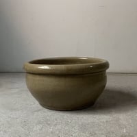古いこね鉢27cm  民藝鉢  昭和期 古甕 大瓶 メダカ鉢 睡蓮鉢 ガーデニング ビオトープ ハス 水栽培  黄瀬戸 焼物  ニュウあり水漏れなし