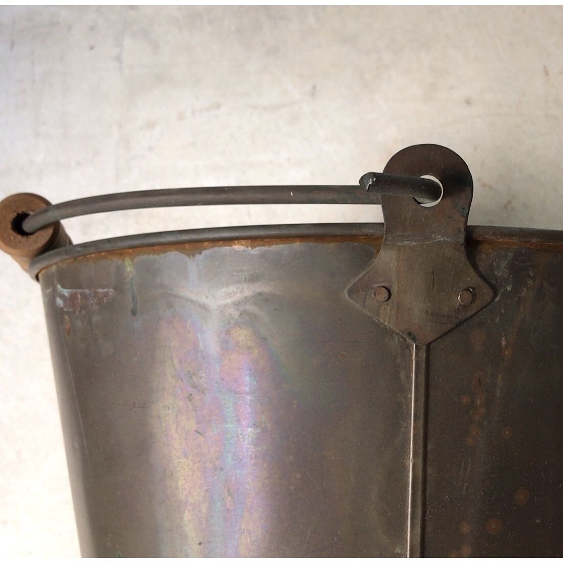 銅のバケツ 持ち手＝木製 昭和中期 ヴィンテージバケツ | GobaTools