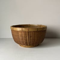 古い竹編みの飯籠 めしかご 水切り籠 野菜籠  幅約34cm 目飛び無くコンディション良好