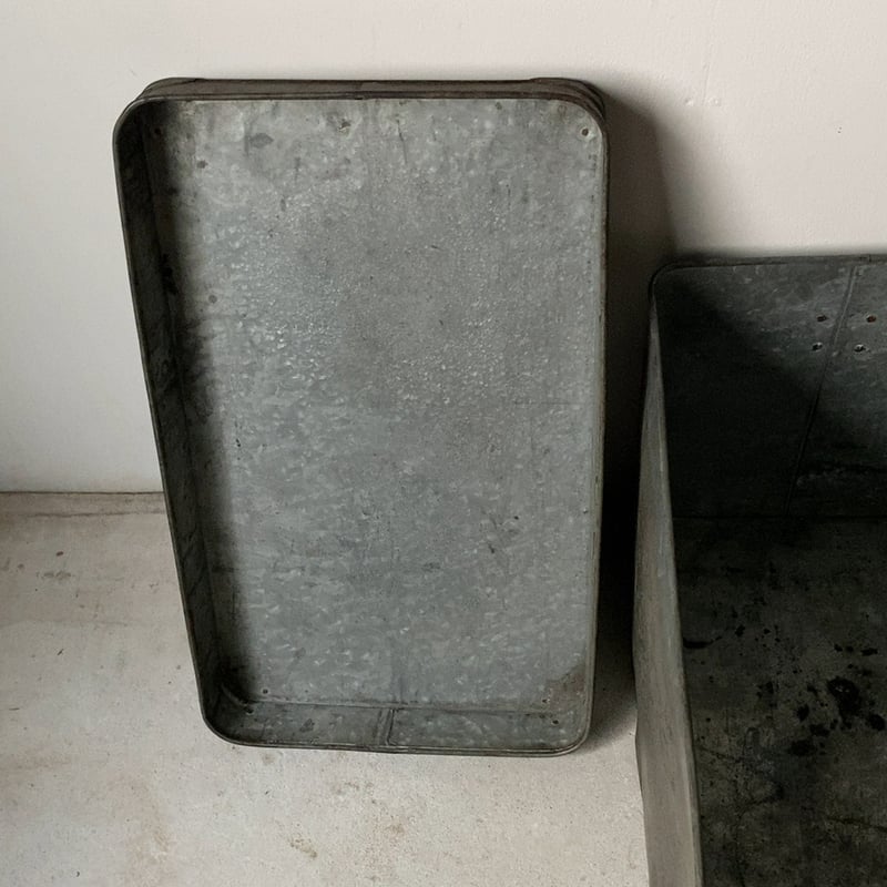 古いブリキのストックケース ブリキ箱 道具箱 衣装ケース ヴィンテージ