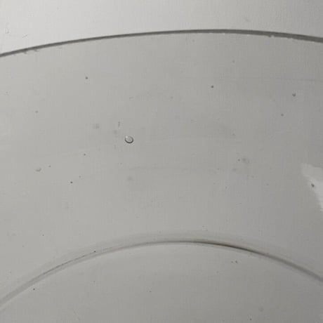 アンティーク ガラス器  桶型メダカ鉢   古い円柱型口摺水槽  昭和初期. ゆらゆら気泡硝子  無色透明  鉛色 デッドストック品