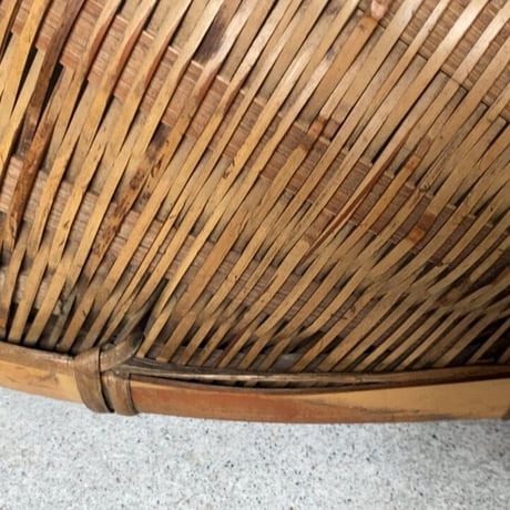 片口ざる 横幅42cm  箕ざる 片口かご 箕かご 竹工芸 工芸品  伝統工芸  野菜カゴ 米研ぎザル  天然素材 竹ざる 美品
