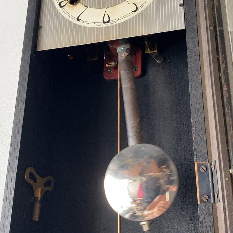 AIKOSHA 愛工舎 昭和期の小さい柱時計(振り子時計 ボンボン時計