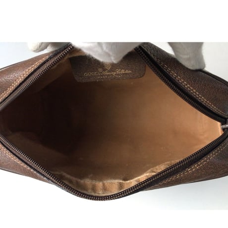 GUCCI グッチ オールドグッチ  GGコーティングキャンバス/レザー  化粧ポーチ セカンドバッグ ヴィンテージ 中古美品