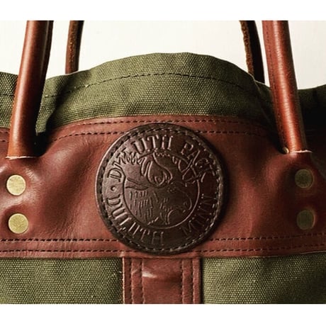Duluthpack ダルースパック スポーツマントート モスグリーン×ダークブラウン レザーキャンバス トートバッグ 中古美品 made in usa