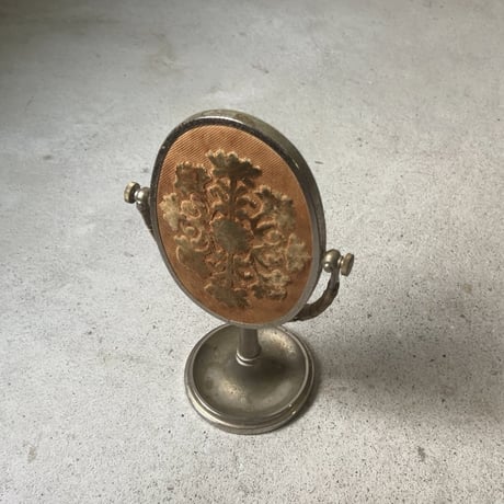 SHISEIDO  資生堂 花椿会 1973年 ゴールドクラス記念品 スタンドミラー 卓上ミラー ベルベット ヴィンテージアイテム リペア跡あり  古道具
