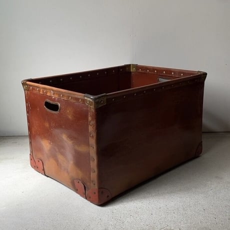 古いボテ箱  アンティークコンテナボックス 収納箱 ヴィンテージ収納ケース  レトロ運搬箱  古い箱 古道具