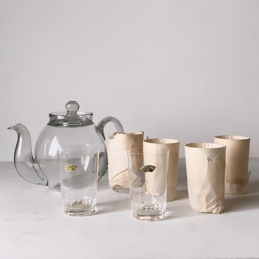 明治大正期のガラスポットとカガミクリスタルの古手のグラス | GobaTools