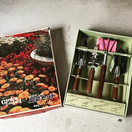 Saboten サボテン印 園芸セット  スコップ2  熊手  根起こし 計4本セット  デッドストック 未使用品