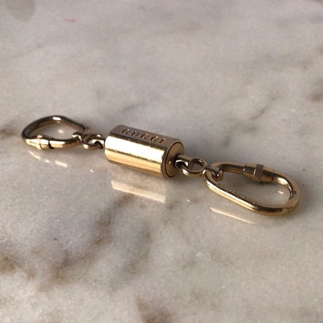 GUCCI グッチ    ロゴ入りWキーリング(キーホルダー)ゴールドゴールド ゴールド  中古
