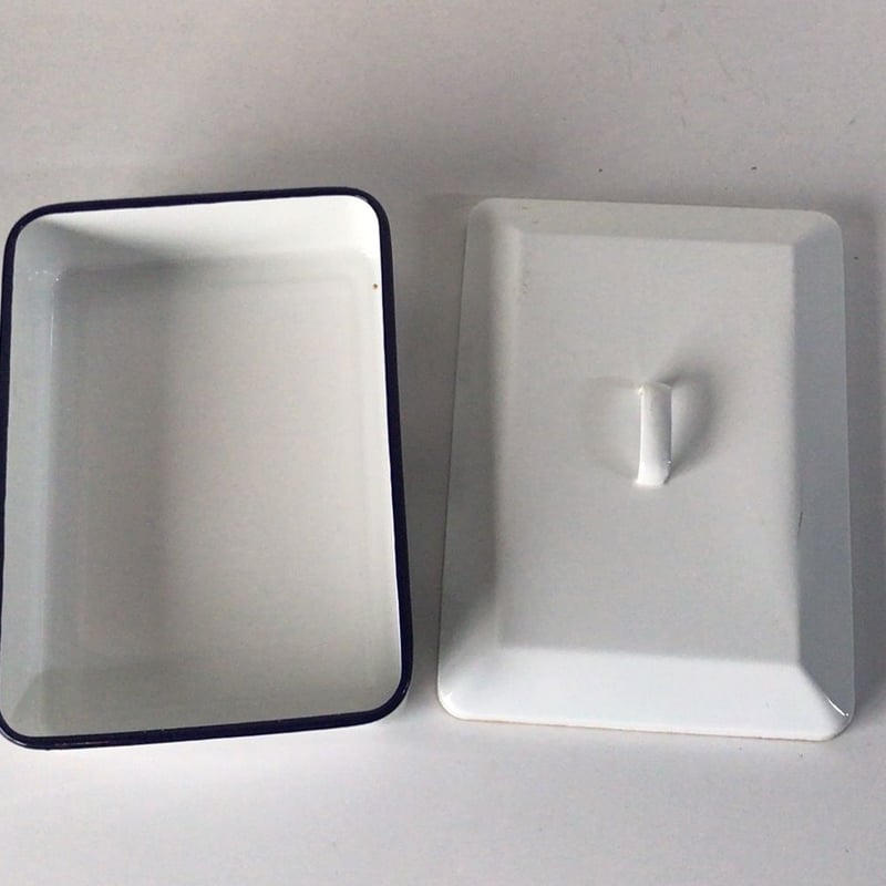 ホーロー蓋付き滅菌ケース sterilizer/消毒器 ロゴ入り 琺瑯