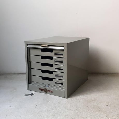 Eureka Steel (ユーレカスチール) ヴィンテージシャッター小引き出し 5杯 引出し グレースチール インダストリアル ジャパンヴィンテージ 鍵有り 完品範疇