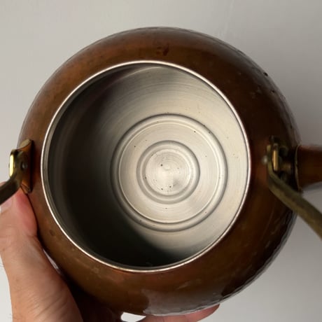 COPPER100 HOMEWARE 新光金属 コッパー100 ホームウェア 純銅ケトル 銅製やかん  木製ハンドル 木製摘み 槌目素地 USED