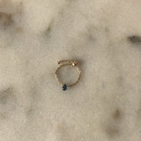 KAORU  カオル  ポロリンリング  ブルートパーズ K10YG チェーンリング 指輪  free size  2020年1月購入品  中古極美品