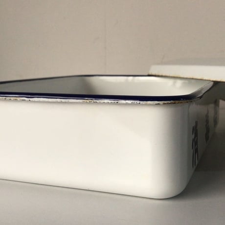 ホーロー蓋付き滅菌ケース　sterilizer/消毒器  ロゴ入り  琺瑯 道具箱 ヴィンテージツール 美品