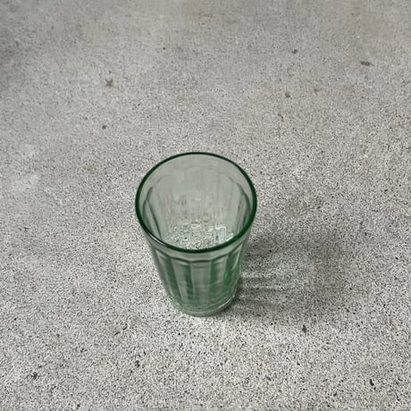 昭和期アンカーグラス グリーン 小サイズ 高さ約9cm SGF刻印~○A刻印 瓶ビール用グラス シンプルデザイン 気泡ガラス ヴィンテージグラス