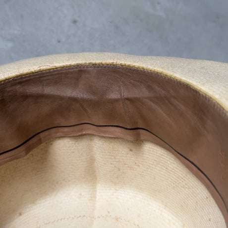 SAKAMOTO HATTER  坂本高級紳士帽子専門店  ヴィンテージ パナマハット レディース 頭周約55cm 編み帽子 昭和期 保存箱有