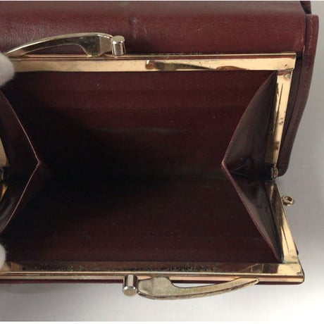 Cartier カルティエ  マストライン 三つ折りコンパクト財布  ウォレット　レザー  ボルドー がま口タイプ  ヴィンテージ