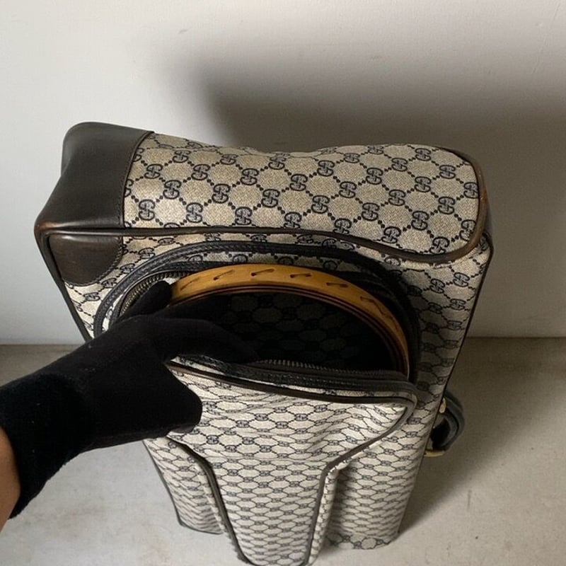 GUCCI オールドグッチ テニスラケット収納付 スポーツバッグ GG