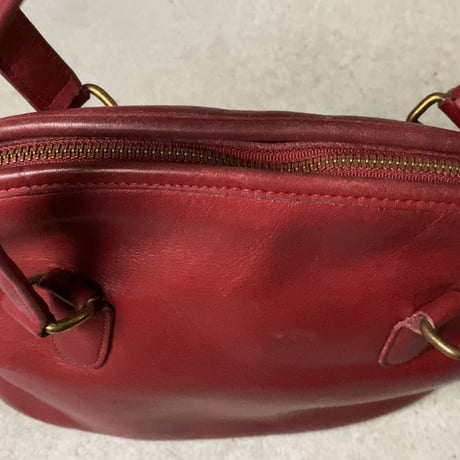 COACH 80s オールドコーチ レザーハンドバッグ 半円型 ファスナー開閉 ミニトート M4C-9958 アメリカ製  ヴィンテージコーチ中古良品
