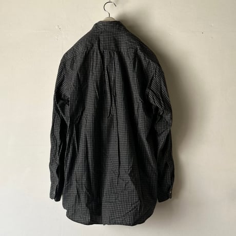 HEMISPHERES エミスフェール  80s90sヴィンテージ ボタンダウンシャツ ブラック/グレーのマルチプルチェック フレンチアイビー フレンチトラッド mensM 良品