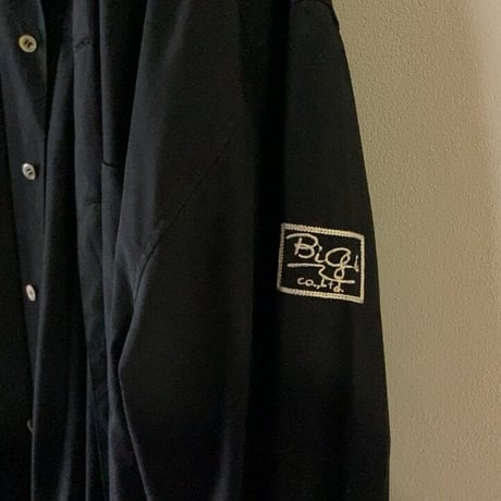 BIGI ビギ　80s オールドビギ　レーヨンシャツ ブラック ドロップショルダー  レディース M   ヴィンテージ DCブランド 古着