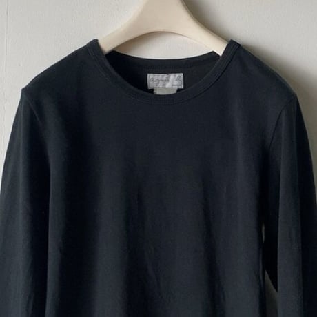 agnes b  アニエスベー   アニエス定番 黒カットソー  レディース S  ロンT 長袖Tシャツ ブラック古着