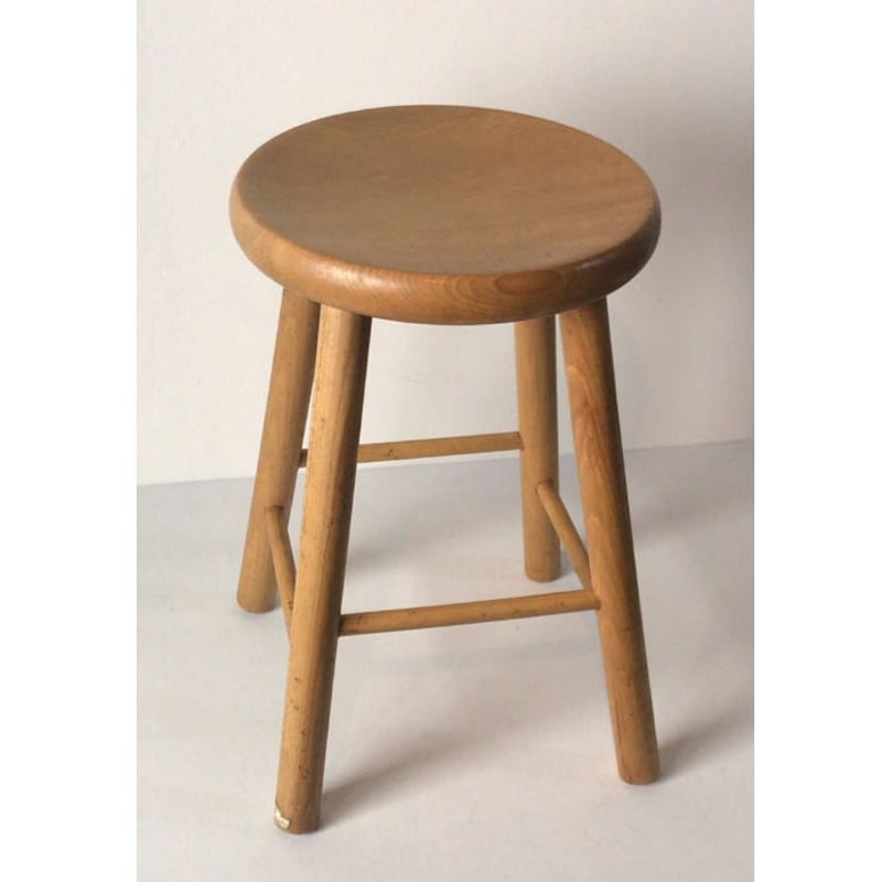 Demain ドマン 木製スツール ナチュラルカラー 丸椅子 丸脚 無垢材