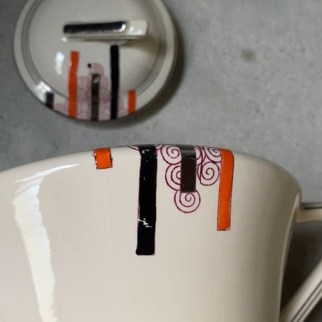 Soho Pottery Ltd  ソーホーポタリー社製 Solian Ware シリーズ イギリスヴィンテージ ティーポット   1930年頃  アンティーク テーブルウェア 茶器 完品範疇