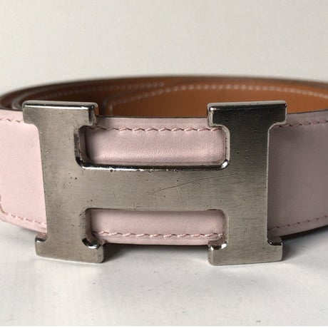 HERMES エルメス コンスタンス Hバックル  Hベルト5382  タデラクト  ピンク/ゴールド  リバーシブル  シルバー金具  L刻印  2008年製   85 /32mm幅  中古美品