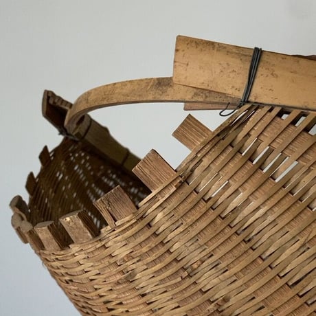 片口ざる 横幅41cm  箕ざる 片口かご 箕かご 竹工芸 工芸品  伝統工芸  野菜カゴ 米研ぎザル  天然素材 竹ざる 美品