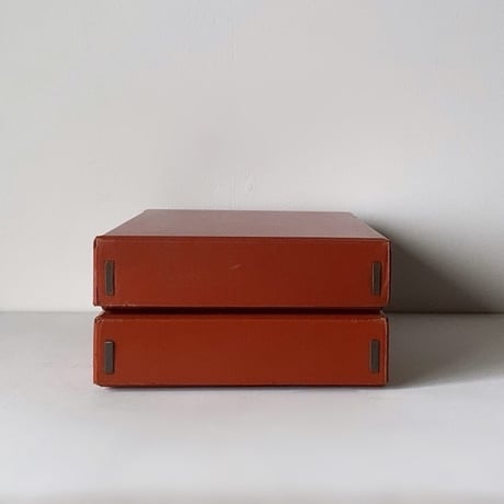 KOKUYO オールドコクヨ ペパーツールボックス  2個組 カタカナロゴ エンボス金文字 ブリックカラー ヴィンテージステーショナリー 文具  良品