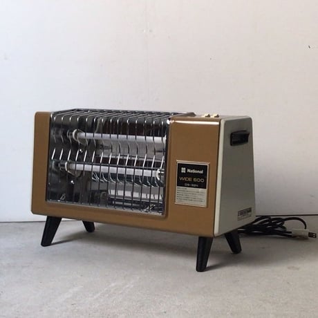 National ナショナル  クラシック 電気ストーブ WIDE600 DS-32N ヴィンテージ家電 コヨーテ・ミリタリーカーキ  ロゴもコヨーテ  中古極美品