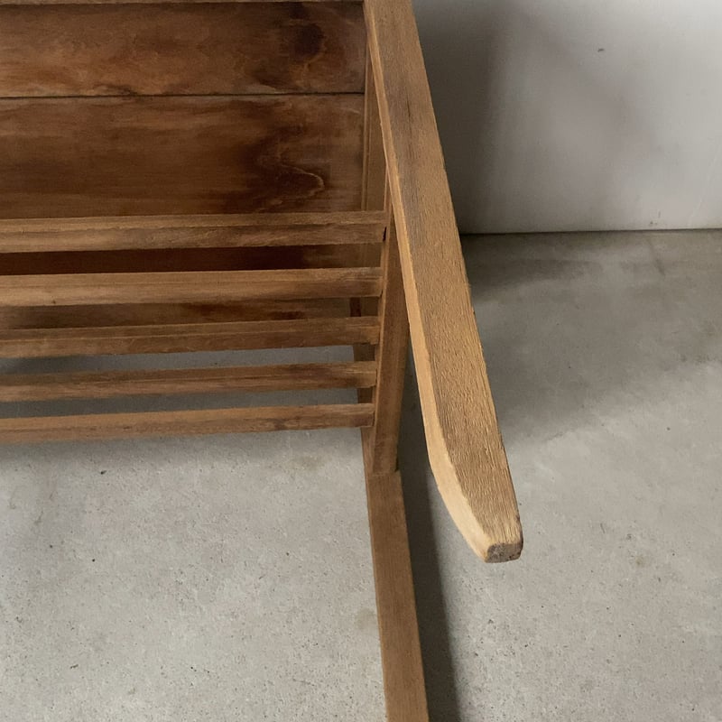 アンティーク コーヒーテーブル 無塗装 ラワン無垢材 小ぶり