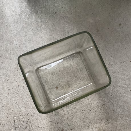 アンティーク ガラス器 幅約17.5cm 立方体 オールド金魚鉢 ベタ鉢 メダカ鉢 水草鉢 気泡ガラス ゆらゆらガラス 古い硝子