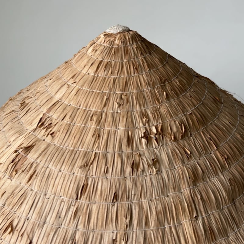 古い菅笠 すげ笠 田植え傘 日除笠 農作業 野良傘 案山子 つの笠 時代傘