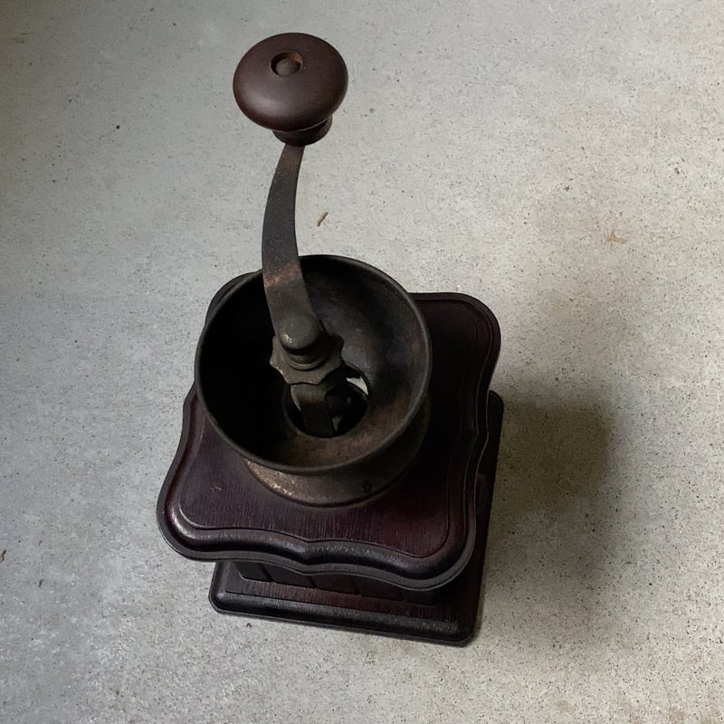 ヴィンテージ コーヒーミル 手動 木製ミル 黒ヤケ クラシックデザイン