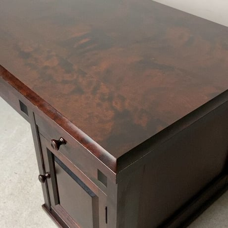 北海道民芸家具  樺材無垢  引出し文机  幅約95cm 座卓 ローデスク ローテーブル ミニテーブル 小机 日本製 民藝家具 HM420