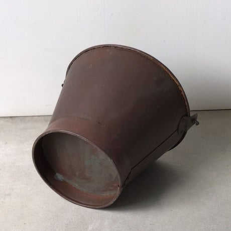 銅のバケツ   昭和初期   持ち手＝銅の平持ち手  完品  ヴィンテージバケツ