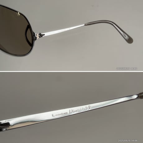 Christian Dior クリスチャンディオール D59　サングラス シルバーフレーム アイウェア 眼鏡 メガネ オールドディオール ヴィンテージ ケース付き 中古良品