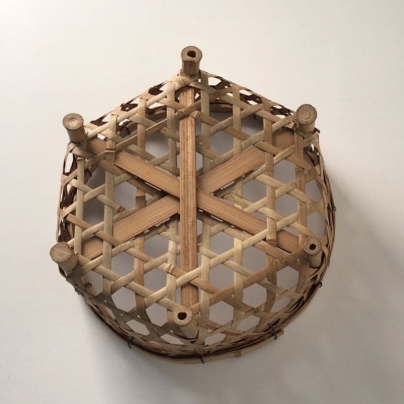 水切り 竹籠 小 足付き洗い物かご 編みカゴ 天然素材 手仕事