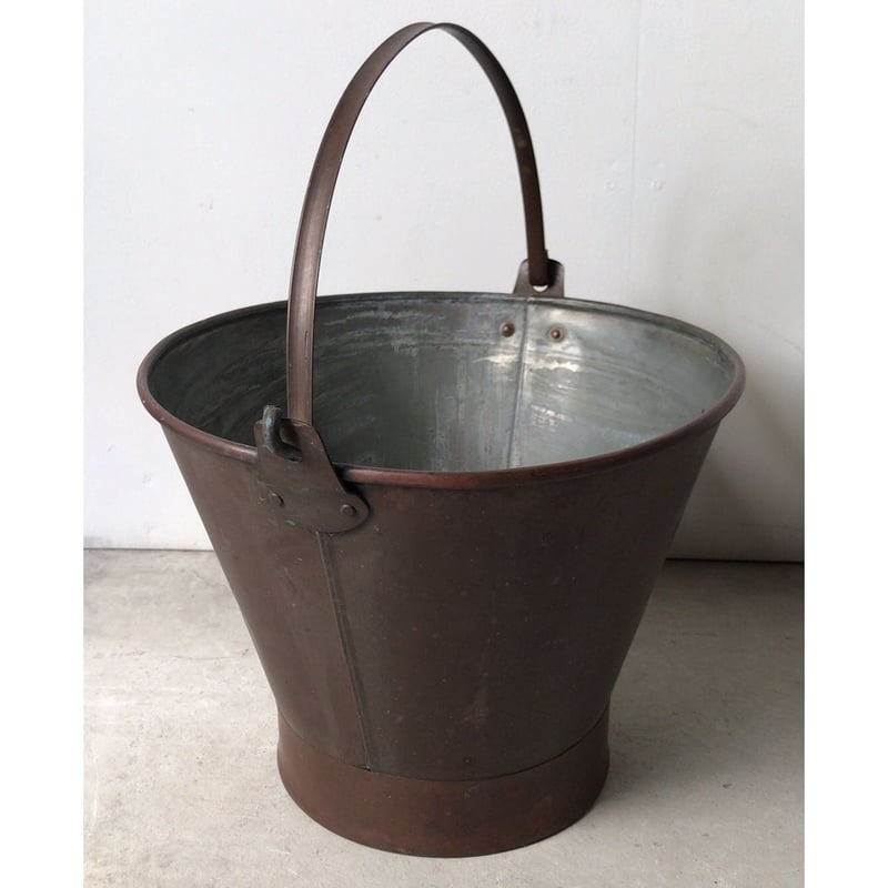銅のバケツ 昭和初期 持ち手＝銅の平持ち手 完品 ヴィンテージバケツ