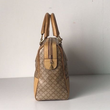 CELINE  セリーヌ   マカダム柄 ブラゾンロゴ  ヴィンテージ ハンドバッグ   ベージュ  中古美品