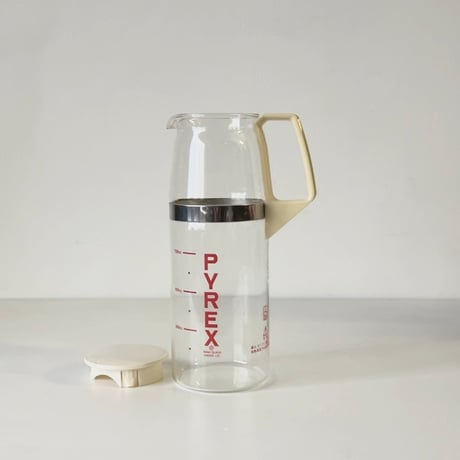 PYREX パイレックス 縦ロゴ 耐熱ガラス クールサーバー 1.2L ＋ ティーポット  2点セット 70〜80s ヴィンテージキッチンツール