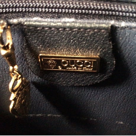 GUCCI グッチ オールドグッチ  コーティングGGキャンバス  ショルダー バッグ ネイビー  ヴィンテージ 中古美品