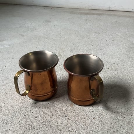 COPPER100 HOMEWARE コッパー100ホームウェア 新光金属  純銅マグカップ2個セット 340ml  S-588  ビアマグ 銅マグ コップ  中古品