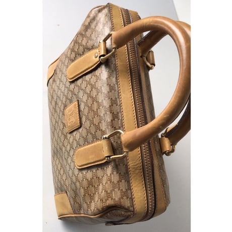 CELINE  セリーヌ   マカダム柄 ブラゾンロゴ  ヴィンテージ ハンドバッグ   ベージュ  中古美品