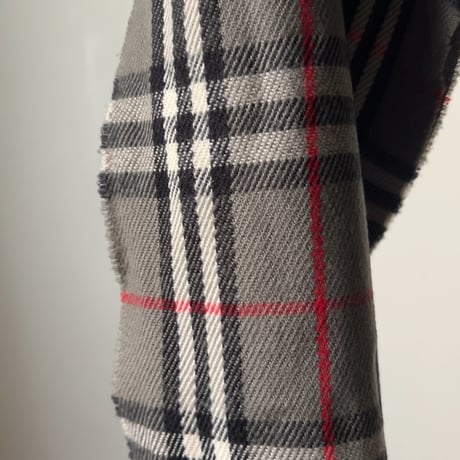 BURBERRYS バーバリーズ  LAMBSWOOL 100% ラムウール マフラー グレーノバチェック　70s～80s イギリスヴィンテージ made in england 中古品